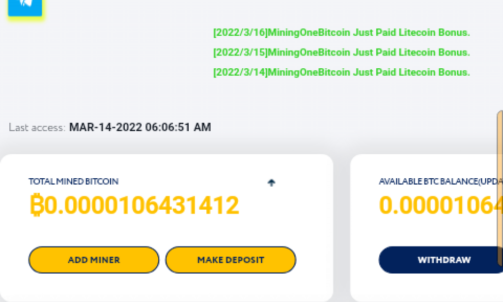 mining one bitcoin Reviews Scam or Legit Register Login how miningonebitcoin.com works