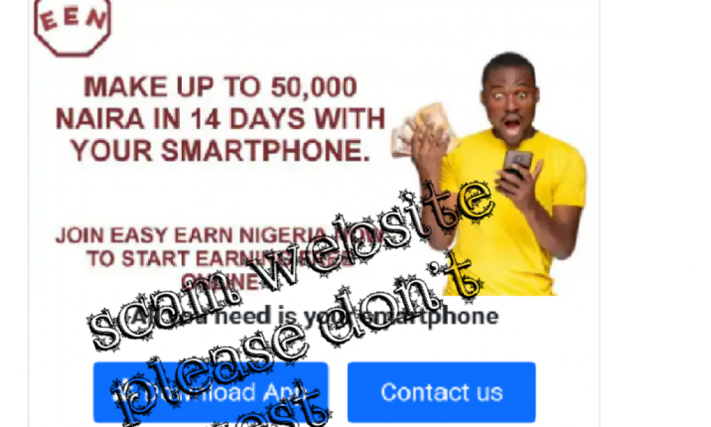 Easy earn Nigeria scam website