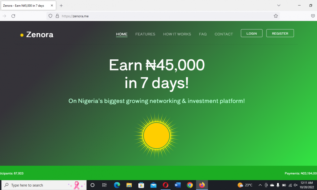 Zenora.me Review Scam or Legit Register Login how Zenora App work