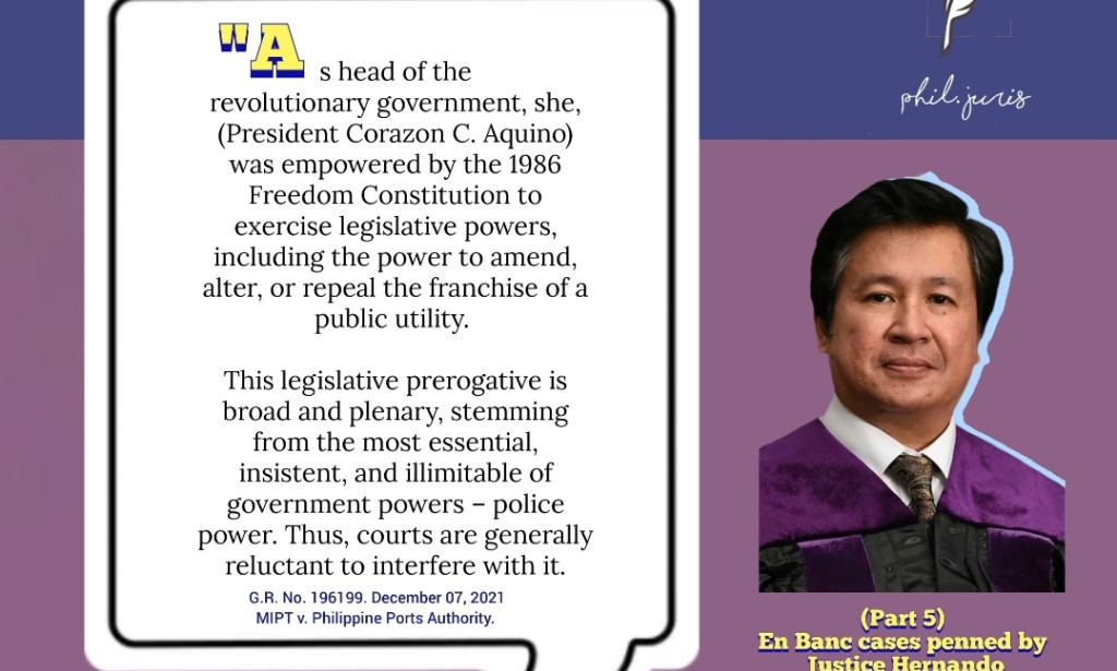 (Part 5) En Banc cases penned by Justice Hernando; MIPT  v. PPA