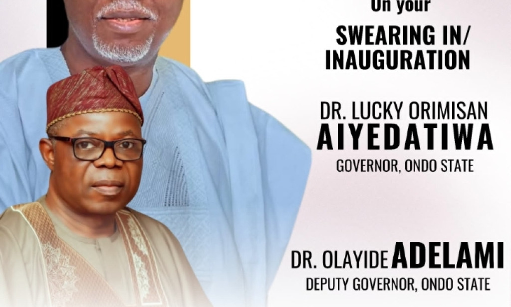 HON. ENGINEER ALORE OMOSUYI CONGRATULATES GOVERNOR AIYEDATIWA AND DEPUTY ADELAMI ON INAUGURATION