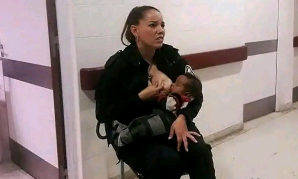 A Mother's Heart in Uniform: Police Officer Breastfeeds Starving Baby