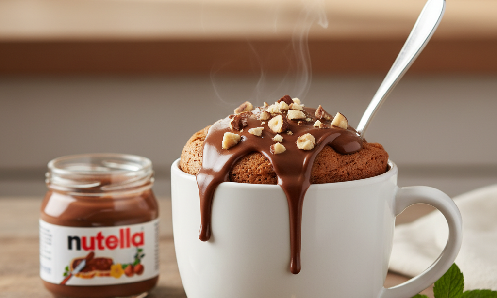 3-Ingredient Nutella Mug Cake