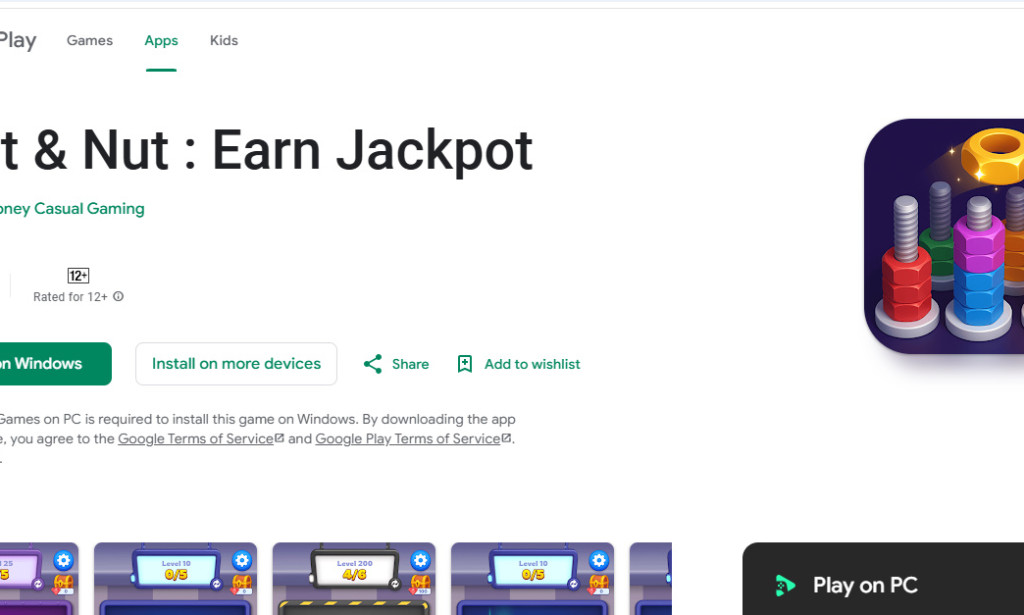 Sort and Nut Earn Jackpot Review – Scam or Real Cash Game?