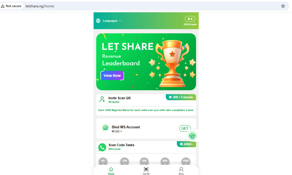 Letshare.ng Review (2025): Legit WhatsApp Earning or Scam Site?