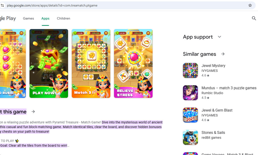 Pyramid Treasure: Match Game — Scam or Legit? Full 2025 Review