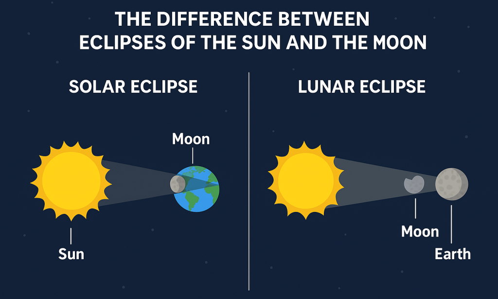 The Difference Between Eclipses of the Sun and the Moon