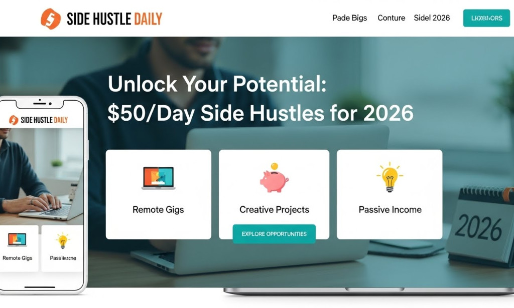 $50  per day simple side hustle website for 2026