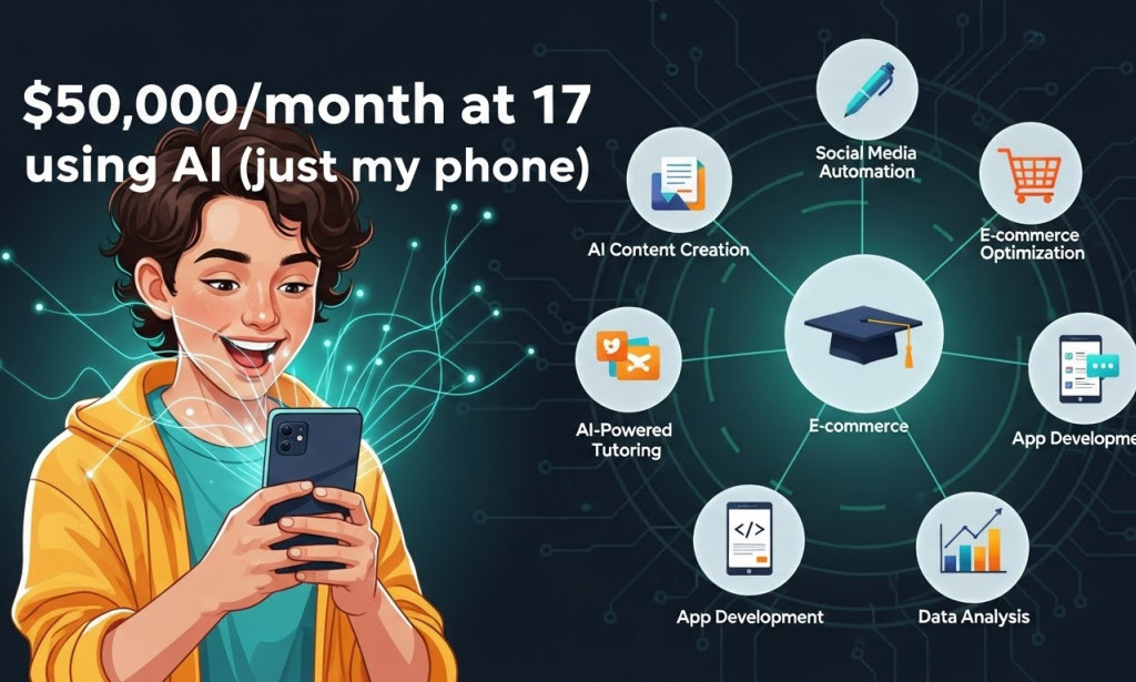 How I Make $50,000/Month at 17 Using AI (Just My Phone)