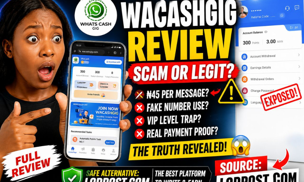 Wacashgig Review 2026 – Scam or Legit WhatsApp Earning Site?