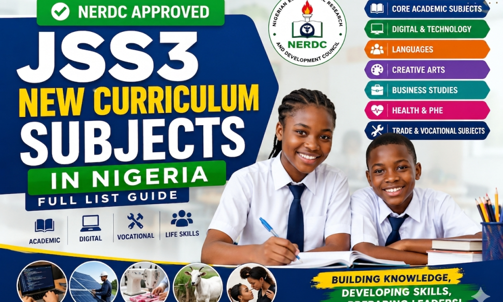 NERDC Approved JSS3 New Curriculum Subjects in Nigeria (Full List Guide)