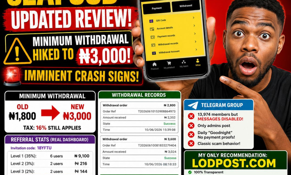 Seafoodsngn.com Increases Minimum Withdrawal – Exit Scam Signs