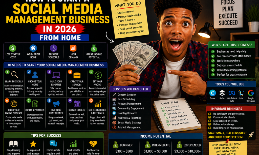 How to Start a Social Media Management Business in 2026 From Home