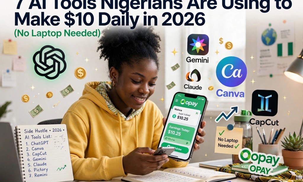 7 AI Tools Nigerians Are Using to Make $10 Daily in 2026 (No Laptop Needed)
