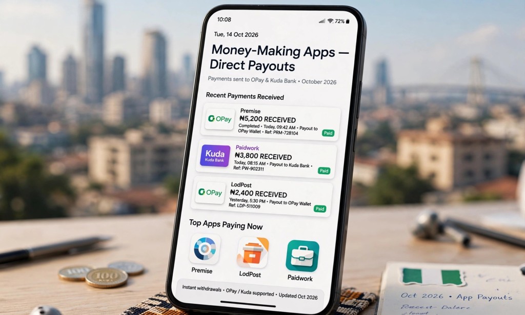 5 Apps That Pay Nigerians in October 2026: OPay and Kuda