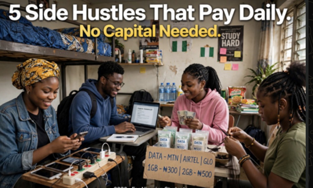 5 Side Hustles For Nigerian Students That Pay Daily (No Capital Needed) 2026