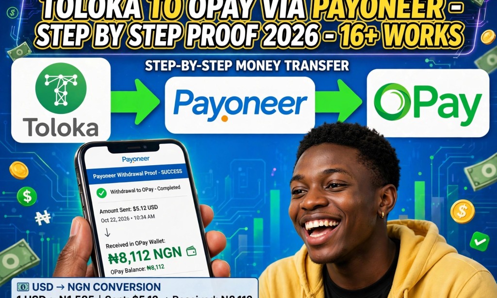How I Withdraw Toloka Dollars to OPay Using Payoneer in Nigeria - Step by Step Proof 2026 (16+)