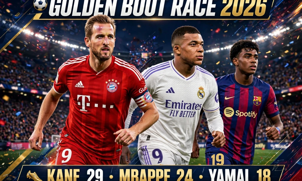Harry Kane Overtakes Mbappe and Lamine Yamal in 2026 Golden Boot Race