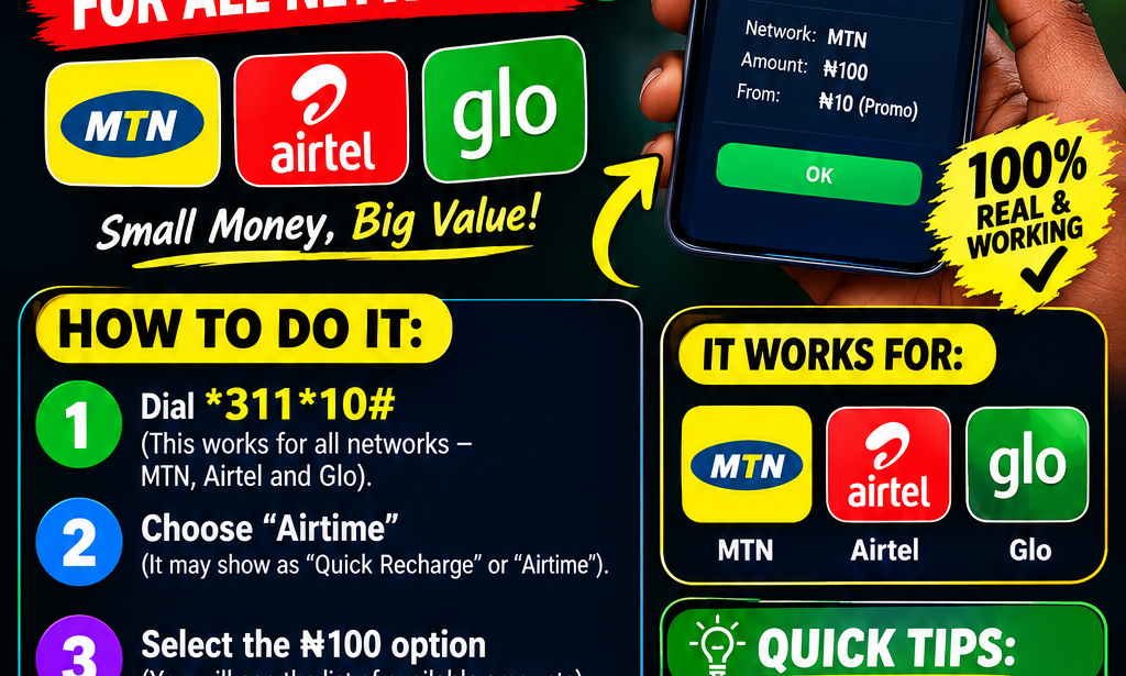 How to get 100 naira card for just 10 naira for every Network