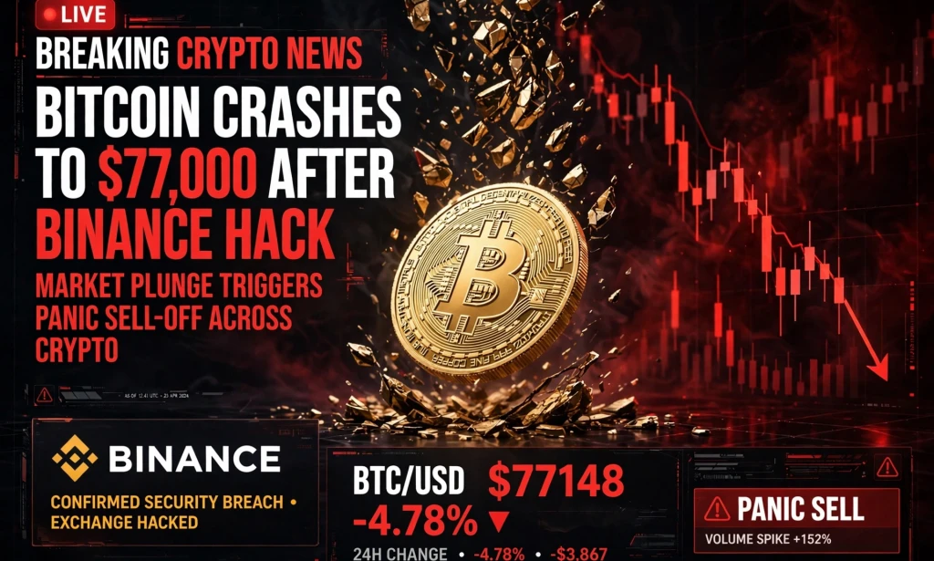 Bitcoin Crashes To $77,000 After Binance Hack — Should You Buy The Dip Or Sell?